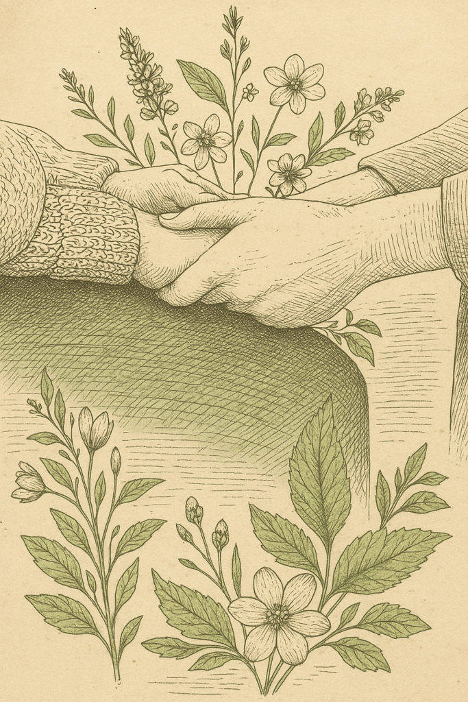 Agarrando las manos ilustracion